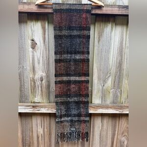 Vintage Loominus Handwoven Handmade Chenille Plaid Scarf